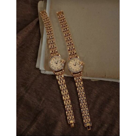 Gold French Vintage Style Unique Dainty Women’s Wrist Watch Trendy Cute Gift main image 4